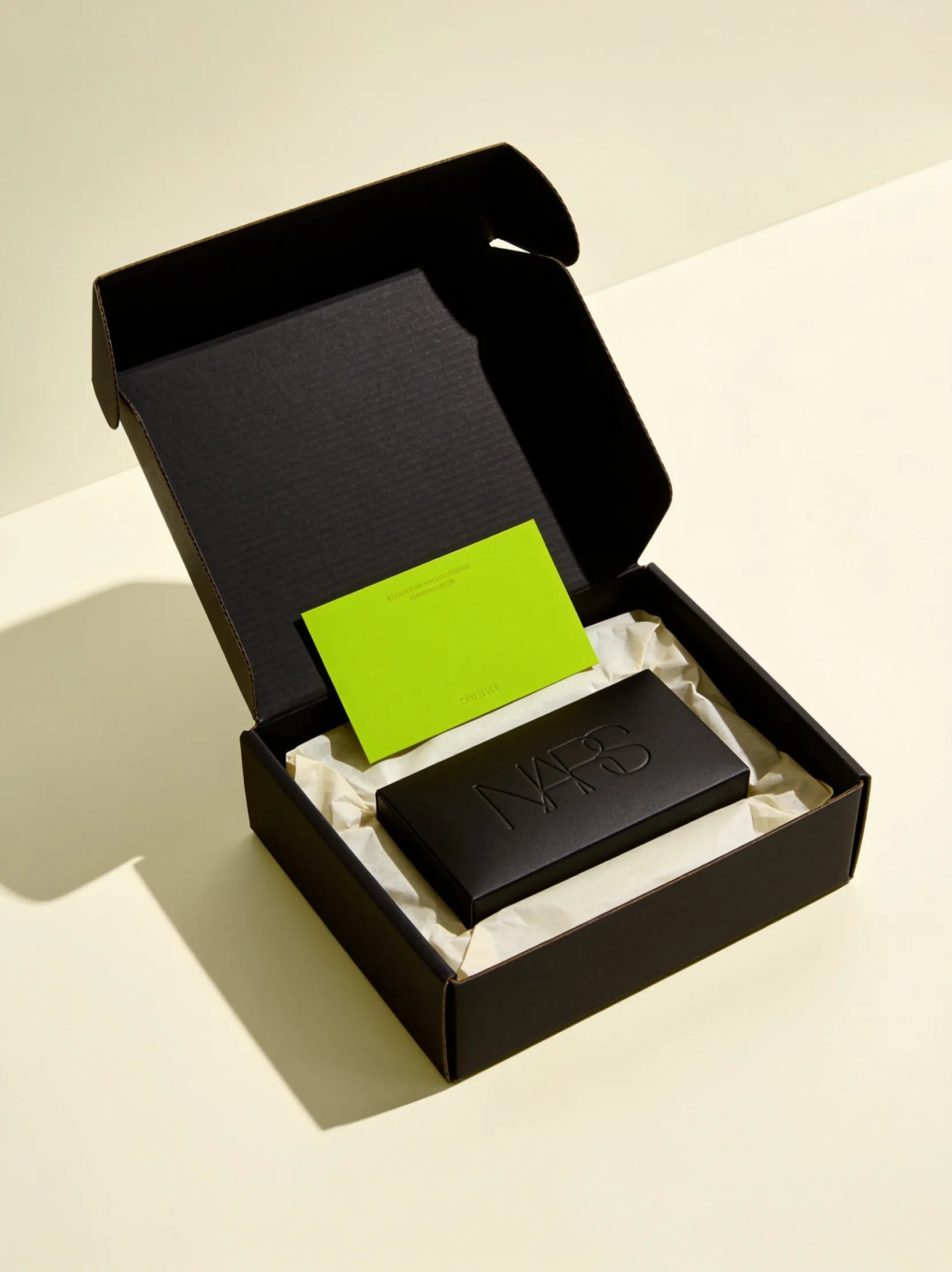 Custom drop packaging and unboxing experience with printed detail