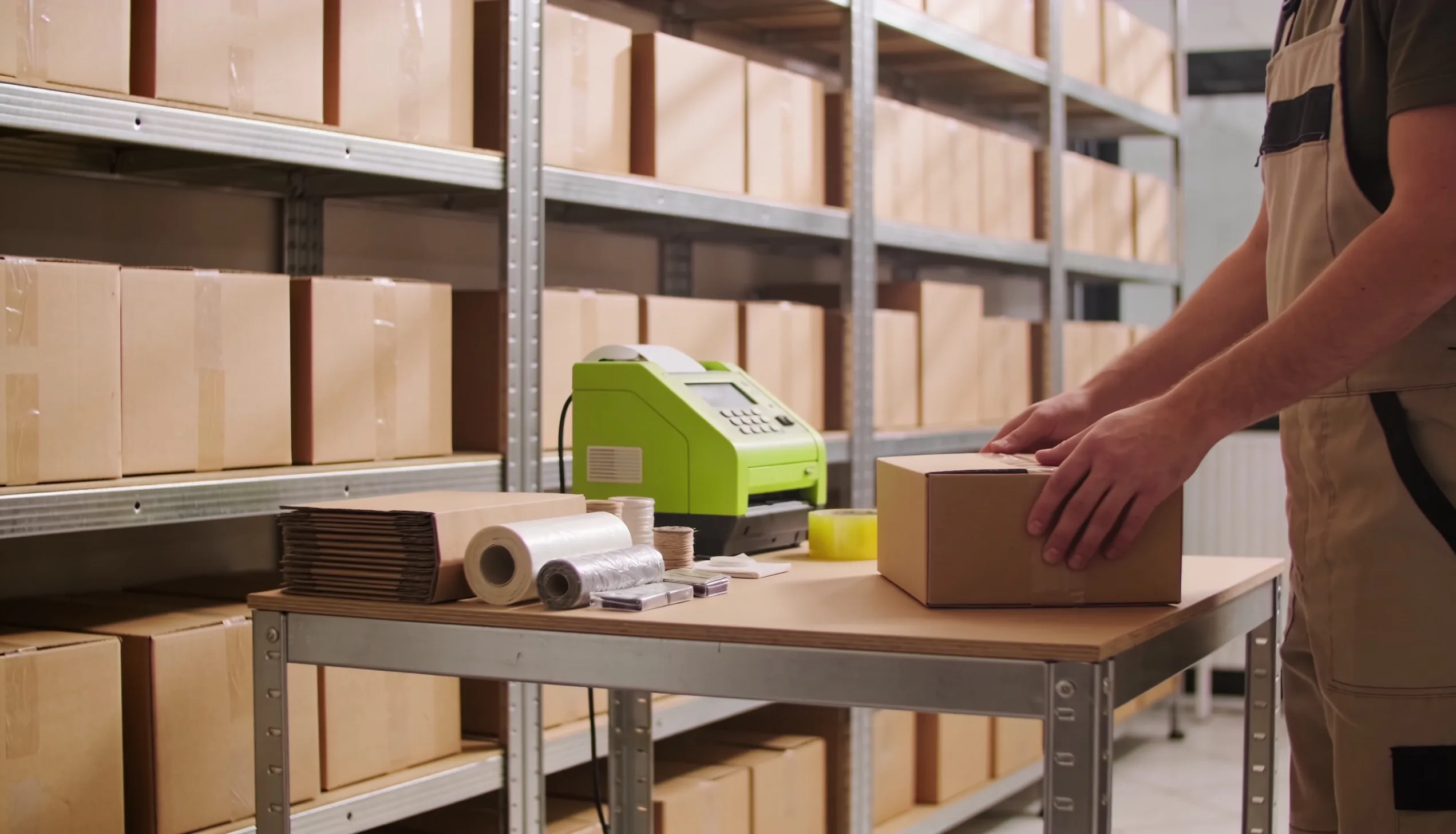 E-commerce fulfilment — orders picked, packed and labelled for European delivery